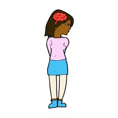 comic cartoon brainy woman N2