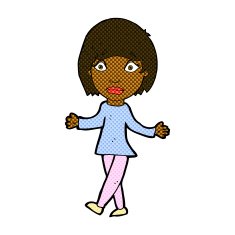 comic cartoon surprised woman N32