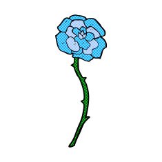 blue flower tattoo comic cartoon