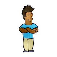 comic cartoon sulking man N2