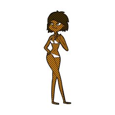 comic cartoon woman in bikini N7