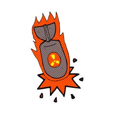 comic cartoon atom bomb N4