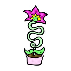 comic cartoon flower N41