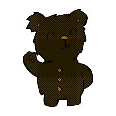 comic cartoon black bear N5