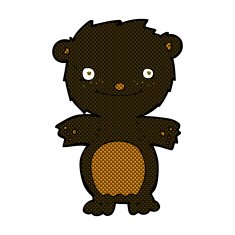 comic cartoon happy little black bear N2