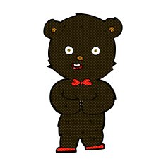 comic cartoon teddy black bear N2