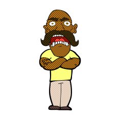 comic cartoon angry man N12
