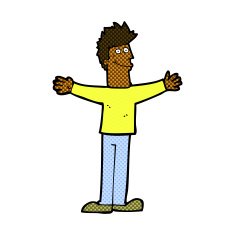 comic cartoon happy man N59