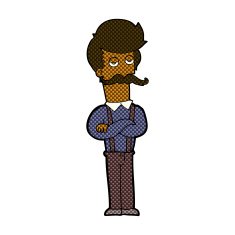 comic cartoon man with mustache N11
