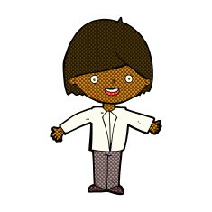 comic cartoon happy man N65