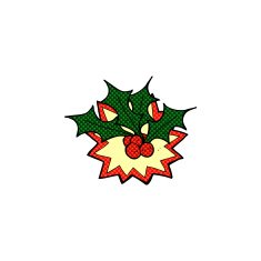 comic cartoon christmas holly N2