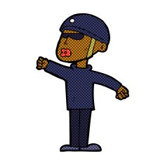 comic cartoon security guy N2