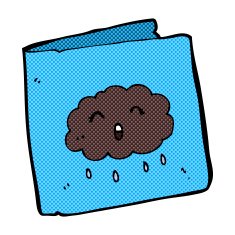 comic cartoon card with cloud pattern N2