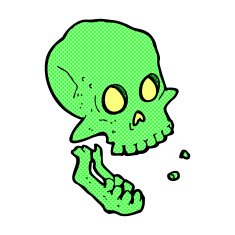 comic cartoon laughing skull N2