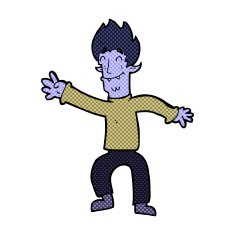 comic cartoon happy vampire man N5