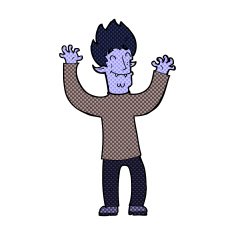 comic cartoon happy vampire man N6