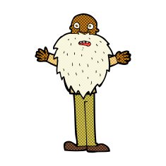 comic cartoon bearded old man N6