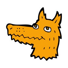 comic cartoon fox head N3