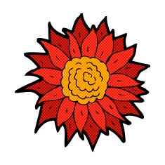 comic cartoon flower N45