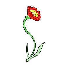 comic cartoon flower N47