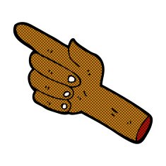 comic cartoon pointing hand N9