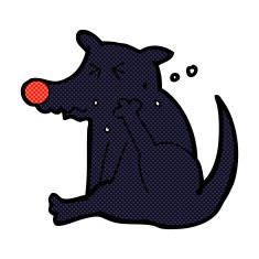 comic cartoon dog scratching N2