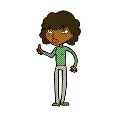 comic cartoon woman giving thumbs up symbol N11