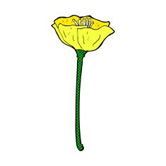 comic cartoon flower N48