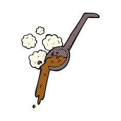 comic cartoon pouring gravy N2