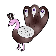 comic cartoon peacock N2