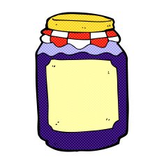 comic cartoon jar of jam N2