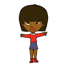 comic cartoon woman pointing N30