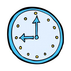 comic cartoon clock symbol