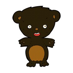 comic cartoon black bear N7