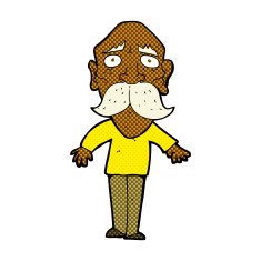 comic cartoon sad old man N4