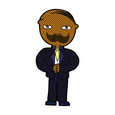 comic cartoon old man with mustache N4