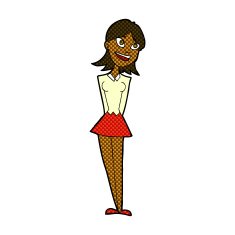 comic cartoon happy woman N36