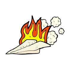 comic cartoon paper airplane N2