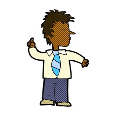 comic cartoon man making his point N2