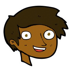 comic cartoon happy boy face N6