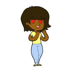 comic cartoon woman in love N2