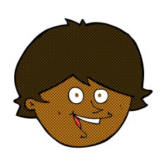 comic cartoon happy boy face N7