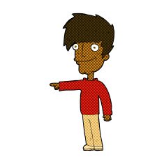 comic cartoon happy man pointing N11