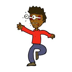 comic cartoon terrified man with eyes popping out N2