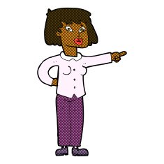 comic cartoon woman pointing N31