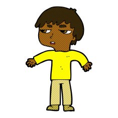 comic cartoon annoyed boy N5