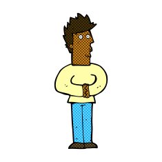 comic cartoon nervous man N19