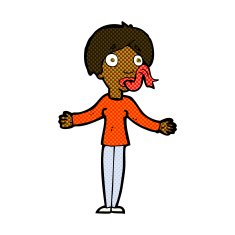 comic cartoon woman telling lies N2