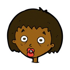 comic cartoon shocked woman N15