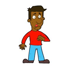 comic cartoon shocked man N18